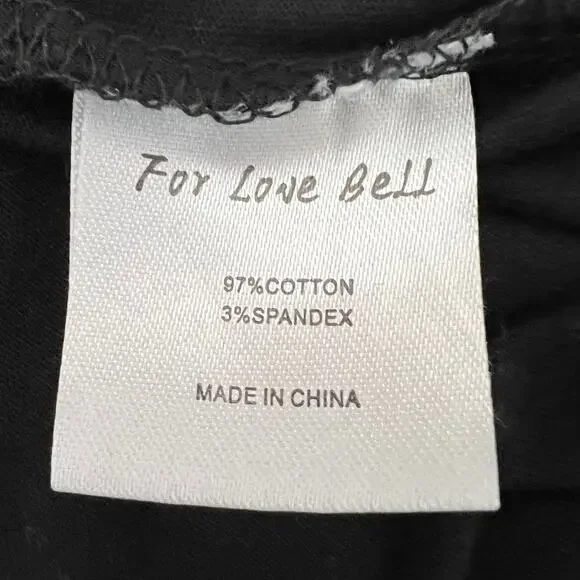 For Love Bell Journey Band Tee Dress L Black Graphic Side Slit Stretch - Picture 6 of 7